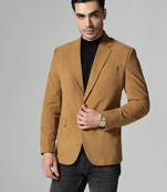 Mens mustard corduroy notched lapel blazer