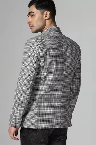 Mens black and white check blazer