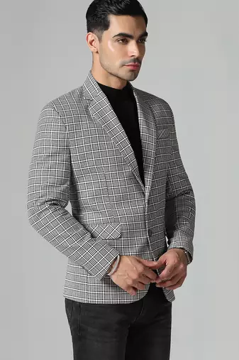 Mens black and white check blazer
