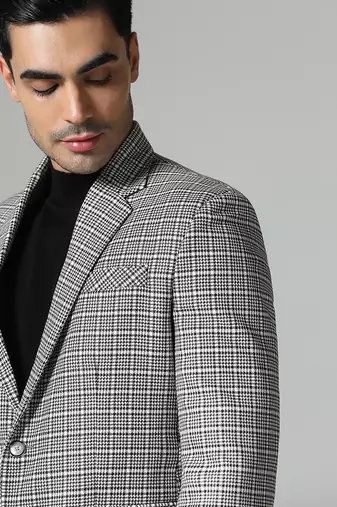 Mens black and white check blazer