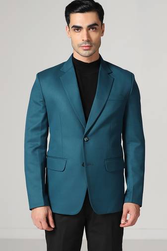 Mens turquoish notched lapel blazer