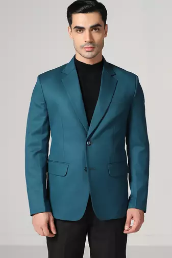Mens turquoish notched lapel blazer