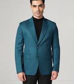 Mens turquoish notched lapel blazer