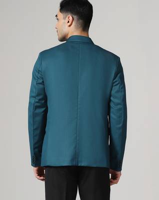 Mens turquoish notched lapel blazer 2