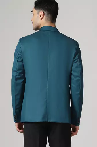 Mens turquoish notched lapel blazer