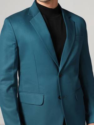 Mens turquoish notched lapel blazer 5