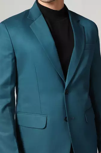 Mens turquoish notched lapel blazer
