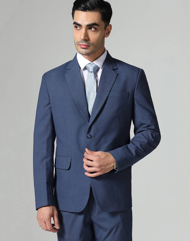 Mens blue polyviscose blazer
