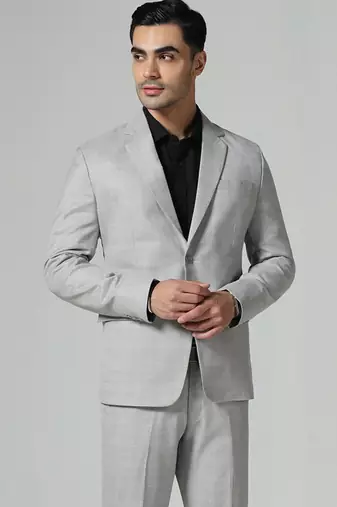 Mens light grey check blazer