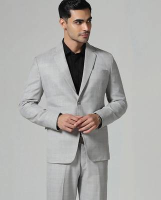 Mens light grey check blazer 5
