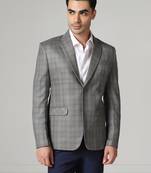 Mens grey blue check blazer