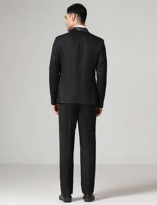Mens black tuxedo blazer with hanky 2