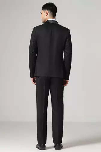 Mens black tuxedo blazer with hanky