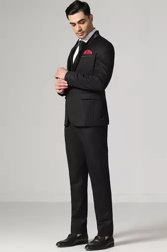 Mens black tuxedo blazer with hanky
