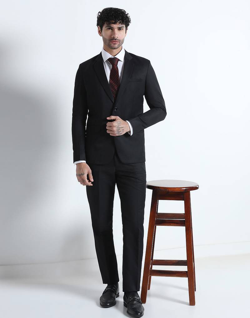 Mens navy blue solid blazer