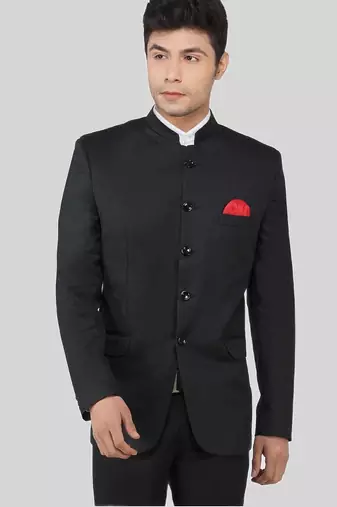 Mens black notched lapel blazer