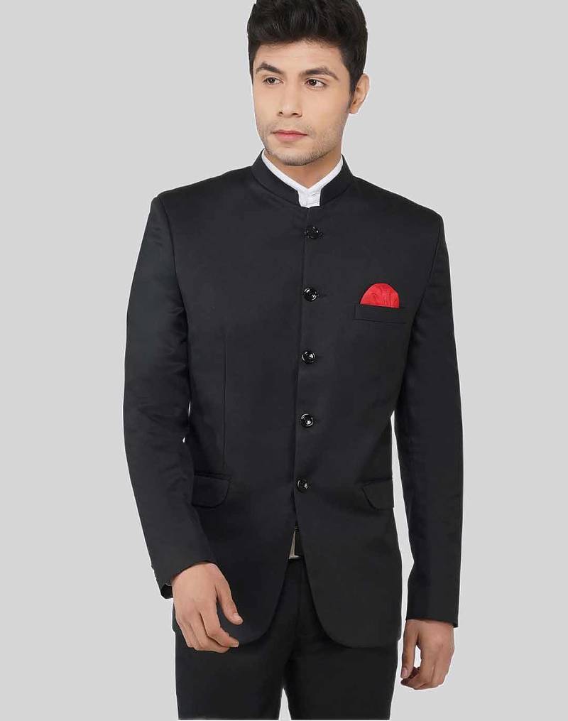 Mens black notched lapel blazer