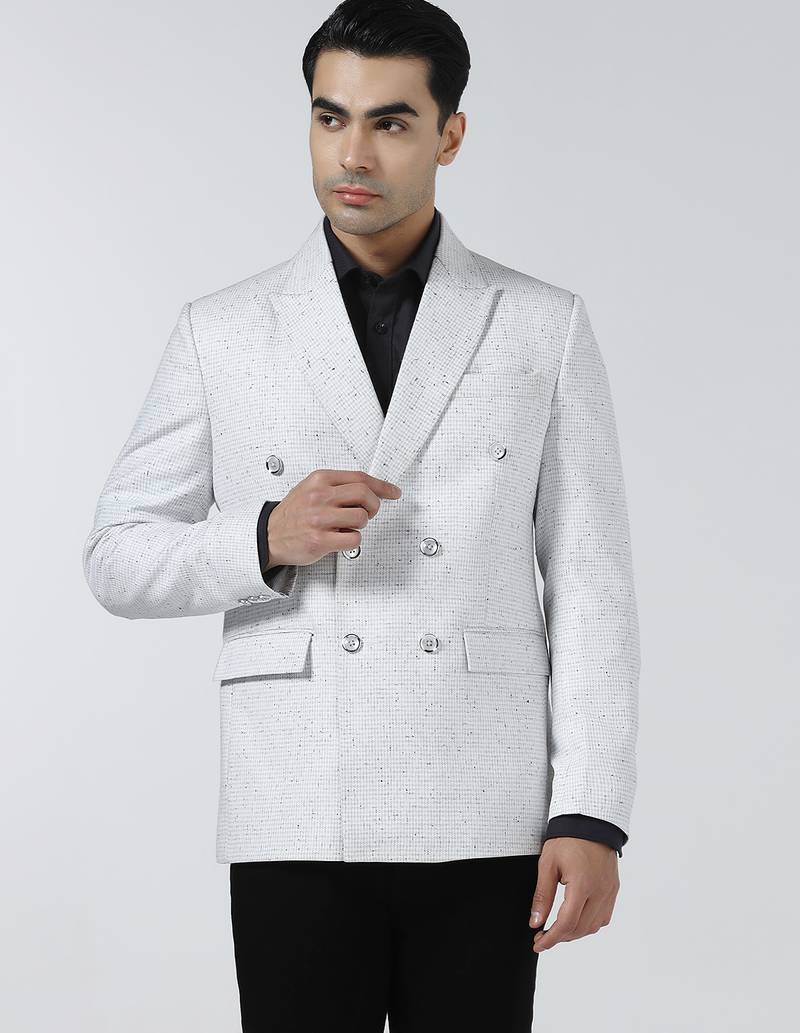 Mens small checked double breasted blazer