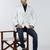 Mens white self design double breasted blazer