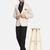 Mens beige notched lapel suit with hanky