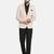 Mens beige notched lapel suit with hanky