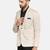 Mens beige notched lapel suit with hanky