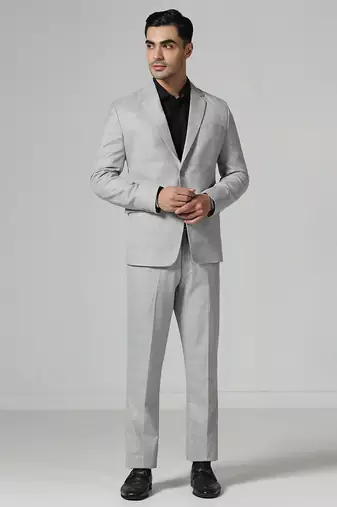 Mens black tuxedo suit with pocket square