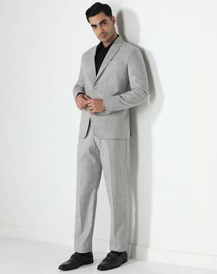 Mens black tuxedo suit with pocket square 3