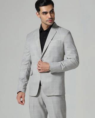 Mens black tuxedo suit with pocket square 5
