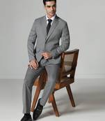 Dark grey mens notched lapel suit