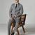 Dark grey mens notched lapel suit