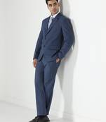 Blue mens notched lapel suit