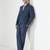 Blue mens notched lapel suit