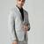 Mens light grey checkered suit