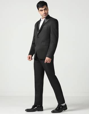 Black color corduroy mens Blazer suit 5