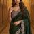 Mehndi Green Color Embroidery theard And Zari Work Satin Saree