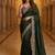Mehndi Green Color Embroidery theard And Zari Work Satin Saree