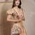   woven reverie beige multi abstract floral embroidered clutch