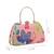   woven reverie coral multi abstract floral embroidered clutch