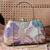   woven reverie mint green multi abstract floral embroidered clutch