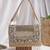  blush & bead antique gold & pastel multi suede embellished clutch