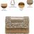   blush & bead antique gold & pastel multi suede embellished clutch