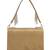   blush & bead antique gold & pastel multi suede embellished clutch
