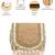   crystal cascade champagne gold suede embellished clutch