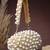   opal thread gold suede pearl beaded clutch