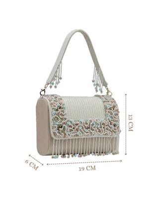  blush & bead ivory & pastel multi suede embellished clutch 4