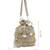   dewdrop fringe metallic gold & silver suede beaded potli