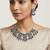 Oxidised silver-plated blue stone statement necklace set with matching earrings for women & girls