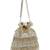   dewdrop fringe metallic gold & silver suede beaded potli