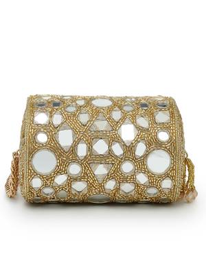  tipify metallic gold geometric mirror embellished clutch 5